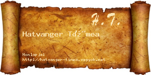Hatvanger Tímea névjegykártya